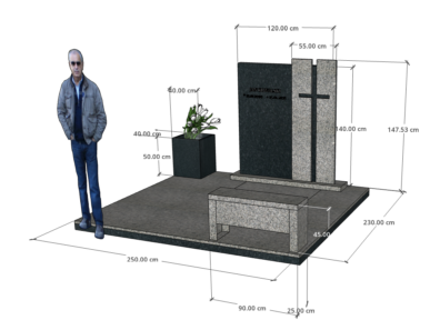 Granitowe nagrobki, pomniki, grobowce – indywidualny projekt i wizualizacja 3D